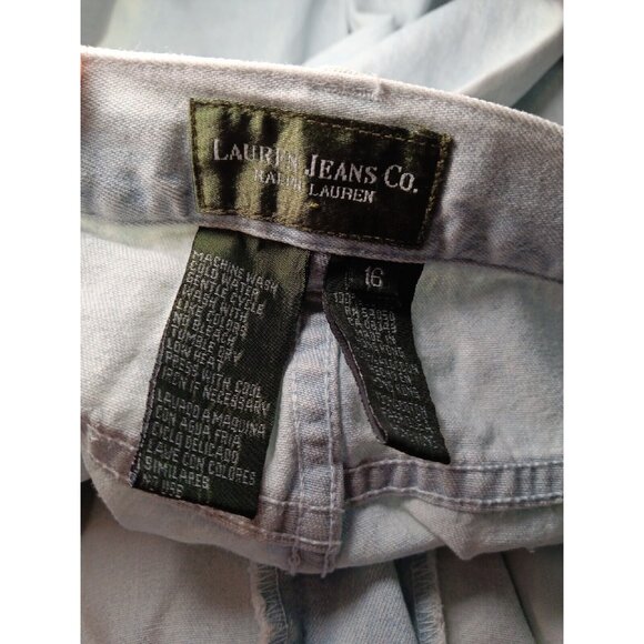 LRL Lauren Jeans Co Women's 16 Blue Denim Classic Capri Jeans Light Wash Cotton - Picture 6 of 6